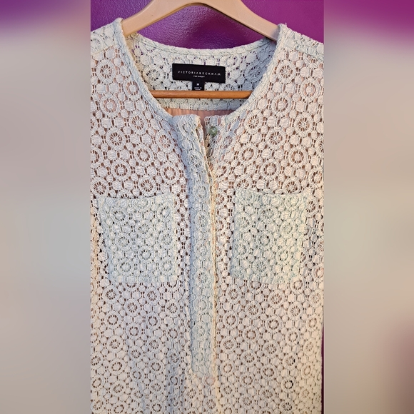 Victoria Beckham Trending 2025 Mint Green Lace Dress. Size Medium - Picture 3 of 6